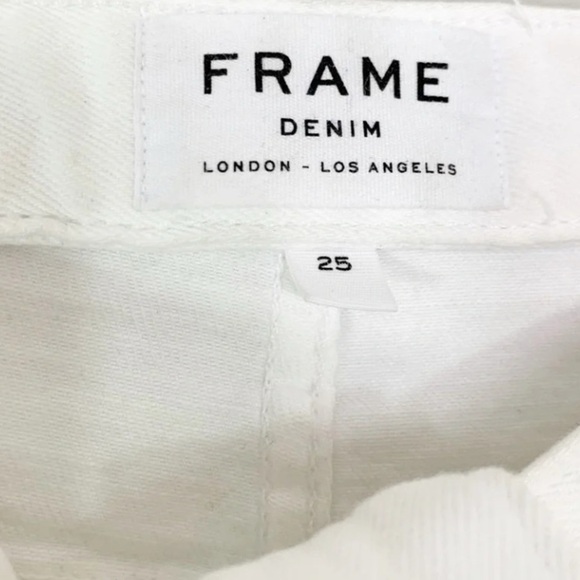 FRAME DENIM Le High Rise
NWOT Sz 25 Straight Leg Tie Waist White Jeans - Picture 10 of 12